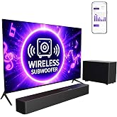 ULTIMEA Sound Bar with Wireless Subwoofer, App Control, for Home Theater | 240W Peak Power, VoiceMX &amp; BassMX, 2.1ch Soundbar for Smart TV, Adjustable Bass, HDMI, Optical, Bluetooth 6.0, Poseidon M30