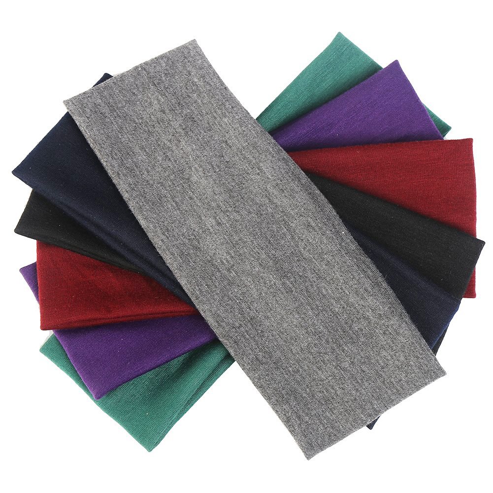 CCINEE 6 Pieces Yoga Cotton Headbands, Elastic Head Bands for Teans and Women Assorted Colours