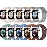10 Pack Silicone Bands Compatible with Apple Watch 38mm 40mm 41mm 42mm 44mm 45mm 46mm 49mm Women Men, Soft Waterproof Replacement Wrist Sport Band for iWatch Series 11 10 9 8 7 6 5 4 3 2 1 SE Ultra