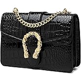 MYHOZEE Crossbody Bags for Women - Snake Printed Clutch Purses Leather Chain Shoulder Bags Evening Handbags