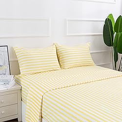 Best Season 4 Piece Stripe Microfiber Stripe Sheet