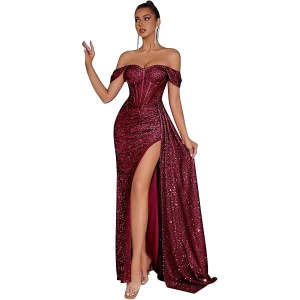 Amazon.com: Red Sequin Evening Gown Women Sexy V Neck Backless Formal Dress  Slim Fit Strap Long Prom Dress(Small) : Clothing, Shoes & Jewelry