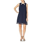 S.L. Fashions Womens Sleeveless Cutout Pearl Neck Dress