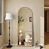 DAOYIJIAJU Large Arched Mirror, 20"x53" Gold Arch Floor Mirrors for Dressing, Metal Beaded Frame Decorative Accent Mirror, Ornate Vintage Mirrors for Living Room Bedroom Bathroom Entryway