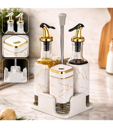 Distributore Di Olio E-COSMOS Da 1 Litro, Erogatore Per Cucina Con Beccuccio A Leva, Senza BPA, Antigoccia, Pratico E Pulito