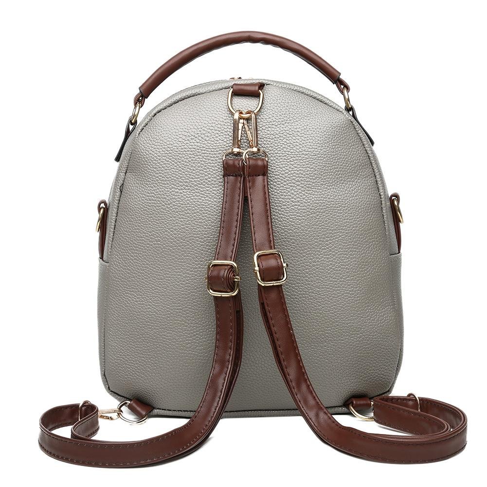 pu leather women messenger handbag mini casual zipper shoulder backpacks