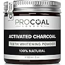 Activated Charcoal Teeth Whitening Powder by PROCOAL - 100% Natural Teeth Whitener Kit, Fluoride-free Charcoal Teeth Whitening Toothpaste | Made in UK