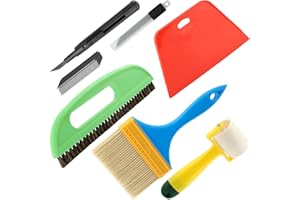 LOQJSS Wallpaper Smoothing Tool Kit,15 Pcs Smoother Tools Set,Wallpaper Smoothing Brush,Wallpaper Squeegee Seam Roller,Wallpaper Tools for Applying Peel and Stick Wallpaper