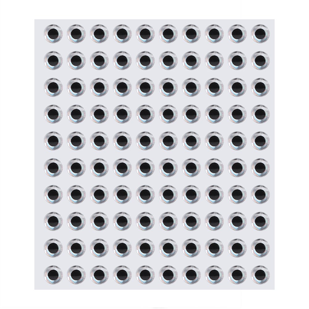 Fishing Lure Eyes, 100Pcs Lifelike 3D Artificial Fish Eyes, 3/4/8mm Sizes (8mm Silver), for Fishing, Lure Making, and Attracting Trout, Salmon, Bass