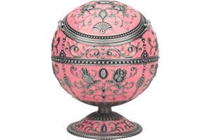 LAUYOO Windproof Ashtray with Lid for Cigarettes Metal Portable Cigar Ashtray Odor Eliminator for Indoor outdoor Hand Stamped Rose Pattern with Sparkle Fancy Gift for Men Women-Tin&Pink