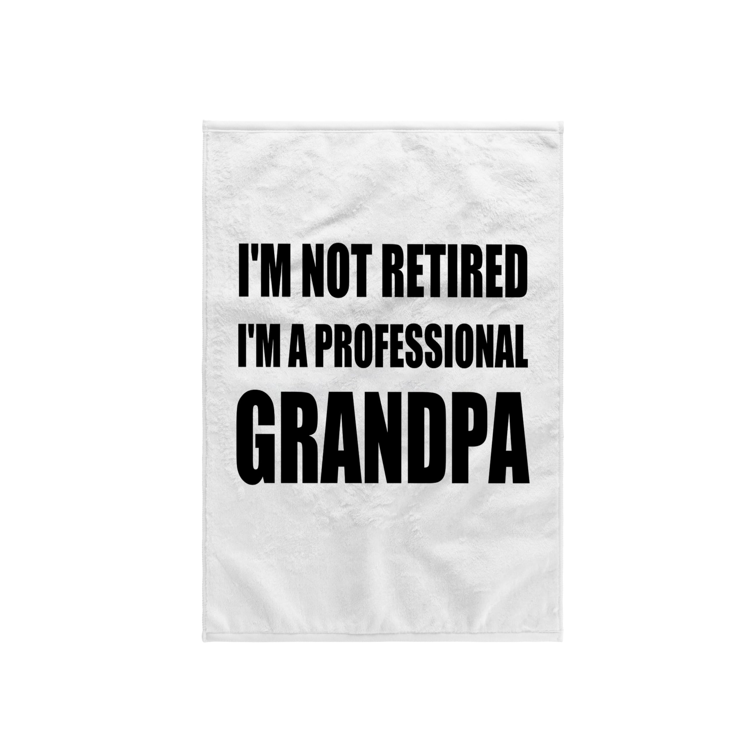 3dRose I'm Not Retired I'm a Professional Grandpa, Funny Grandfather Gift Towel, Multi-Colour, 15 x 22-Inch