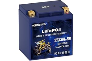 FORGETYO Lithium YTX30L-BS, 850A LiFePO4 Motorcycle Battery, 12V 12AH ATV, UTV, Jet Ski, 4 Wheeler, Snowmobile, Personal Watercraft, Seadoo, Polaris, Tractor,Generator and Riding Lawn Mower Battery