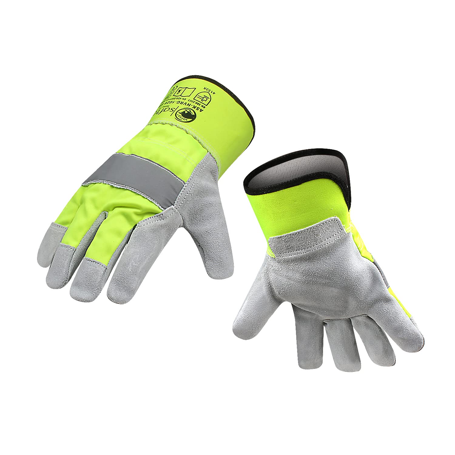 SAFTA Heavy Duty Gardening Gloves Thorn Proof, Gardening Gift for Men & Ladies, Garden Gauntlet, Ultimate Protection & Comfort for Gardeners, Gripper, Rigger. (L(09), Green) (High-Viz Green, X-Large)