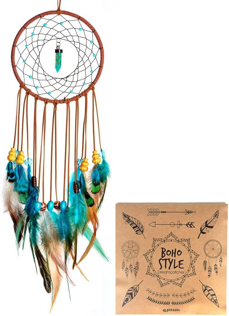 Urdeoms Dream Catcher Handmade Wall Hanging Home Decor Dream Catcher with Feathers Dia 5.1" (NO.1)
