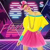 Ronilp 80s Fancy Dress Women Neon Party Costume Accessories Set Tutu Leg Warmers view 3