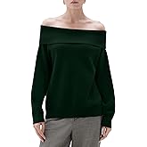 SUUKSESS Women Cashmere Off The Shoulder Sweater Oversized Knit Long Sleeve Tops