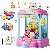 Mini Claw Machine for Kids, Pixel Art Rabbit Vending Machine Toys for Girls, Candy Claw Machines with Plush and Capsule Toy for Age 3+, Birthday Party for 3-8 Years Old Kid