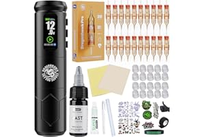 Dragonhawk A1 Pro Tattoo Kit Cordless Complete Pro Tattoo Gun Pen Machine Kit Cartridge Tattoo Machine Needles for Beginners