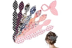 XieNie Hair Bun Maker 8PCS, Magic Rabbit Ear Sponge Foam Deft Bun, French Twist Hair Donut Maker, Hair Styling Maker, Lazy Hair Curler Accessories for Women Girls, 4PCS Dot+4PCS Floral