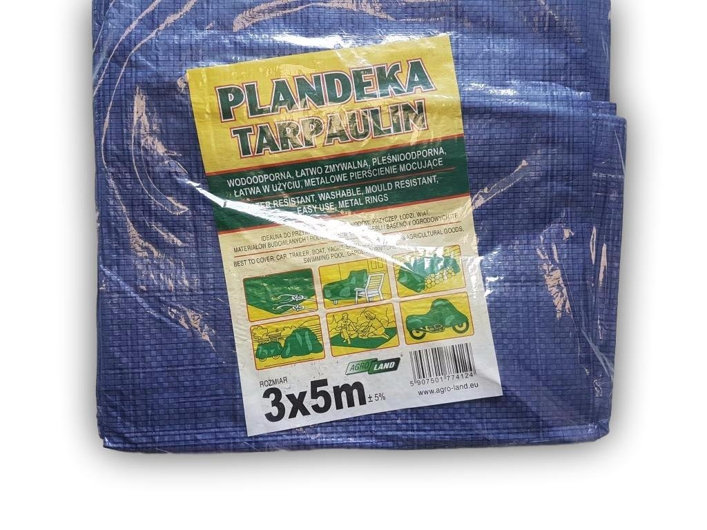 3 x 5 m Tarpaulin Ground Sheet with metal rings Covers Sunshading Hammock Tent Portable Waterproof Cover Cloth Car roof Lightweight For Outdoor Hiking Camping