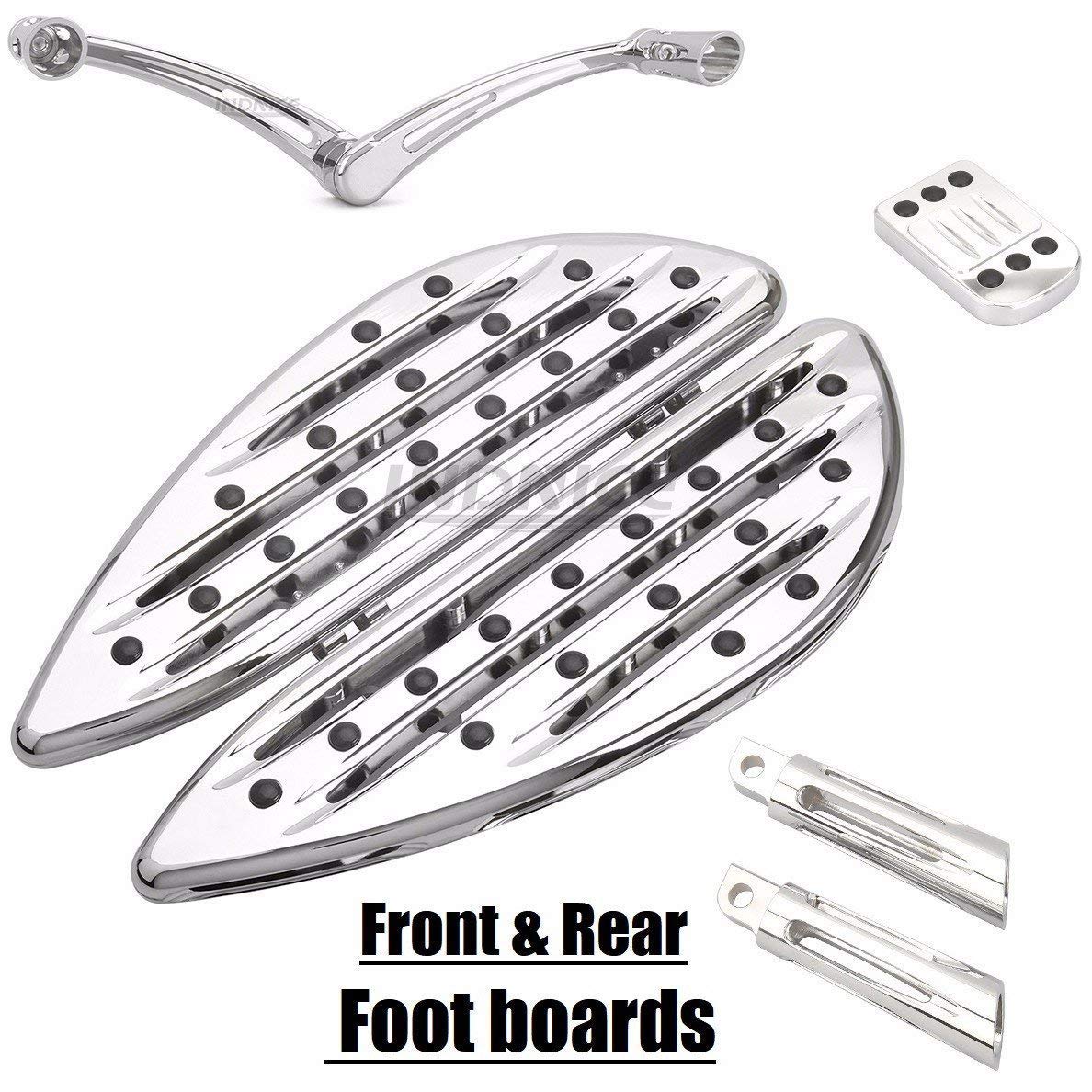 Buy Chrome CNC Cut footboards street glide FLHX rear peg Heel Toe Shift