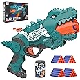 Zecong Toys Dinosaur Boys Gun for Nerf Gun Bullets, Mini Blaster Toy with 20 Soft Foam Darts, Shooting can and 5-Dart in Rotating Barrel, Shooting Game for Indoor, Outdoor