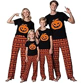 2Pcs Halloween Pajamas for Family,Holiday PJS Matching Sets,Jammies for Couples,T-Shirt and Pants