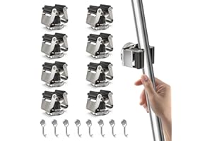 3-H Magnetic Broom Holder 16 Pack, Stainless Steel Broom Holder Wall Mount with A42 Magnet, Strong Magnetic Hook for Garage G