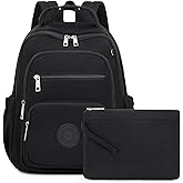 Sisipoet Mini Backpack for Women, 2pcs Small Backpack for Ladies Bookbag Purse for Women with Handy Wallet and Luggage Strap, Black