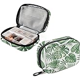 ZOEO Palm Pill Cases Bag Tropical Vitamin Pill Box Organizers 7 Day Medicine Container Case Supplement Holder