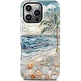 TAMUEL for iPhone 16 Pro Case, Beach Ocean Seashell Summer Tropical Phone Case, Compatible with Magsafe, Trendy Aesthetic Magnetic Slim Silicone Shockproof Protective Women Girl Cover