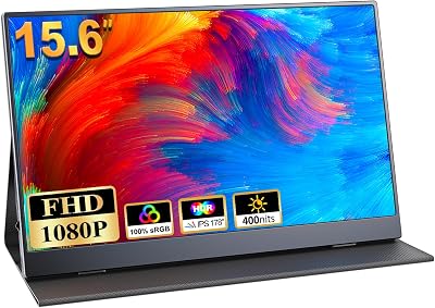 COOLHOOD 15.6 inch Portable Monitor 1080P USB-C HDMI HDR IPS Case