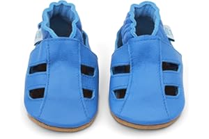 Dotty Fish Infant and Toddler Soft Leather Sandals – Barefoot-Friendly, Non-Slip Suede Sole, Podiatrist Recommended, Breathable Baby-Safe Leather, British Brand – Fits 0–4 Years