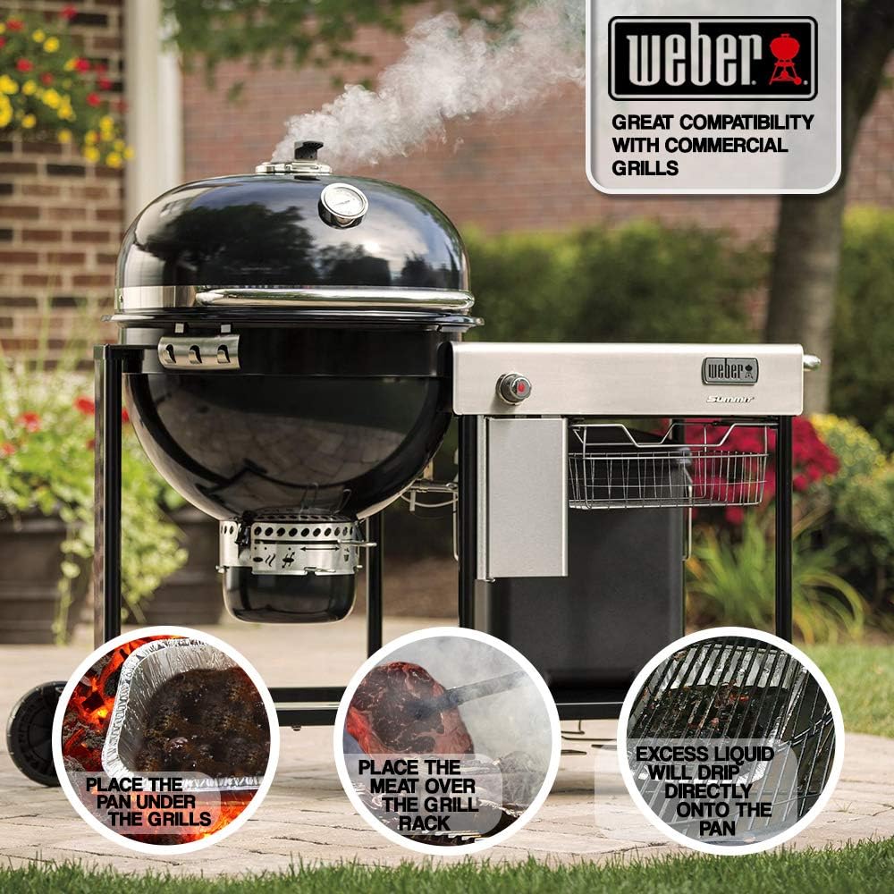 Aluminum Foil Grill Drip Pans - Bulk Pack of Durable Grill Trays – Disposable BBQ Grease Pans – Compatible with Weber Grills - Made in The USA - Also Great for Baking, Roasting & Cooking (Pack of 25) : Garden & Outdoor