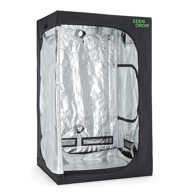 oneConcept Eden Grow L • Growbox • Growschrank • Growzelt • Größe L • 120 x 120 x 200 cm • lichtundurchlässiges Gewebe • Fron