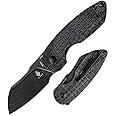 Kizer OCTOBER Mini Pocket Knife Black Micarta Handle, EDC Folding Knife Outdoor Knives 154CM Blade V2569C2