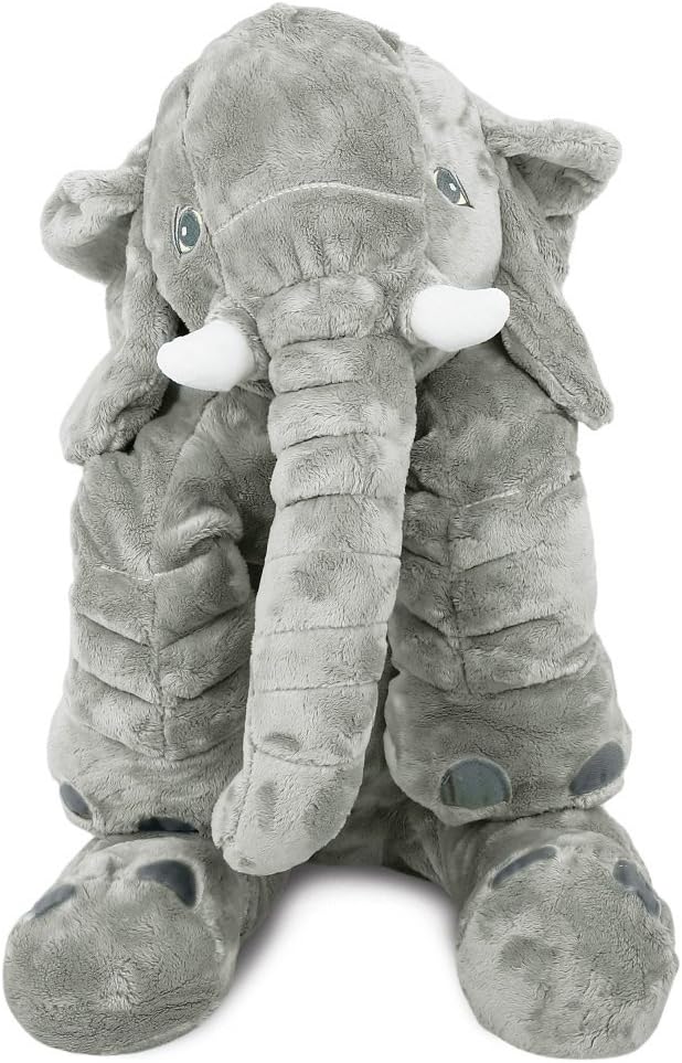 KidsTime Children's Elephant Shape Soft Plush Stuff Dolls Soft Plush Toys (Gray)