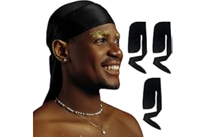 DuragPro 4 Pack Silk Durag for Men Women, Silky Satin Du Rag