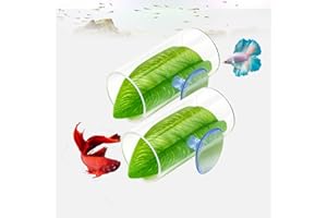 CousDUoBe 2 Pack Betta Fish Acrylic Tube Tunnel,Betta Fish Leaf Pad Simulating The Natural Habitat for Betta Spawning Grounds Breeding Resting Bed，Betta Toys Shelter Hideaway