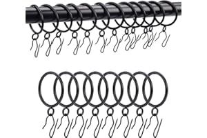 Curtain Rings with Hooks Rustproof Metal Drapery Rings with Eyelets and Pinch Pleat Curtain Hooks for Window Door Shower Curt