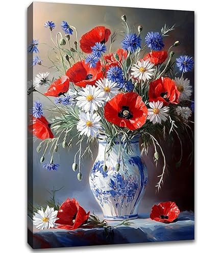 Amazon.com: Summer Blooms by Jim Hansel 22x28 Vintage Red Wagon