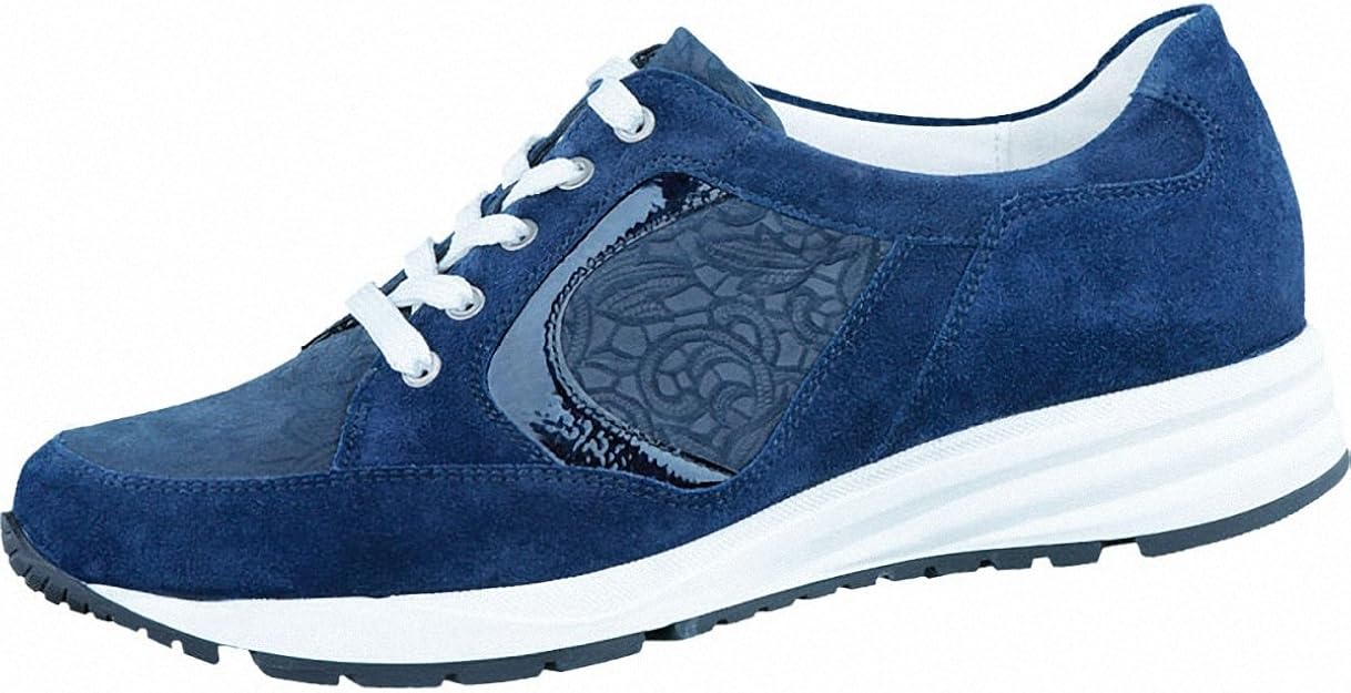 Waldläufer Kimari 15 sportlicher Damen Leder Sneaker Deepblue, Leder Fußbett, Extrem Weite K Waldläufer Kimari 15 sportlicher Damen Leder Sneaker Deepblue, Leder Fußbett, Extrem Weite K