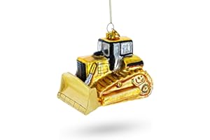 BESTPYSANKY Rugged Bulldozer - Blown Glass Christmas Ornament