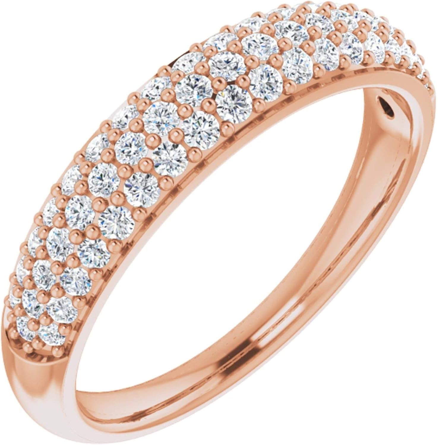 14K Rose Gold 1/2 CTW Diamond Pavé Anniversary Band With