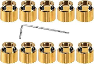 AEDIKO 10x 40T Extruder Gear 5mm Bore Brass 3D Printer Drive Wheel + Wrench