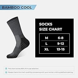 BAMBOO COOL Men's Crew Socks Athletic Running