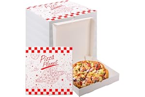 CLAPZOOKI 25 PCS Pizza Planet Pizza Boxes Bulk 12" x 12" x 2" Large Pizza Boxes Disposable Pizza Planet Box For Pizza Cake Cookies Food for Inspired Story Party Favor Pizza Planet Party Decorations (25)