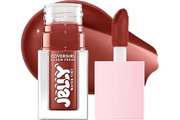 COVERGIRL Clean Fresh Jelly Water Tint, Lip & Cheek Tint, Transfer-Proof, Hydrating - 50 Mulberry Melts (Mahogany)