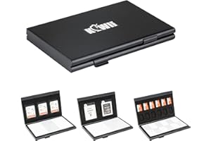 Kiwifotos Portable Luxury Metal Memory Card Case Carrying Holder for CF XQD CFexpress SD MicroSD Micro SDXC SDHC Card with 3M