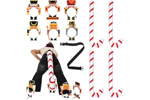 Hollowfly 12 Pcs Christmas Party Games for Adults Family Candy Cane Tail Christmas Games for Family Party Holiday Winter Activities Fun Nutcracker Xmas Trivia Game for Xmas Parties Supplies